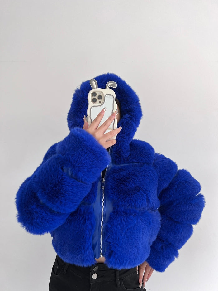 Susia-giacca pelliccia con cappuccio